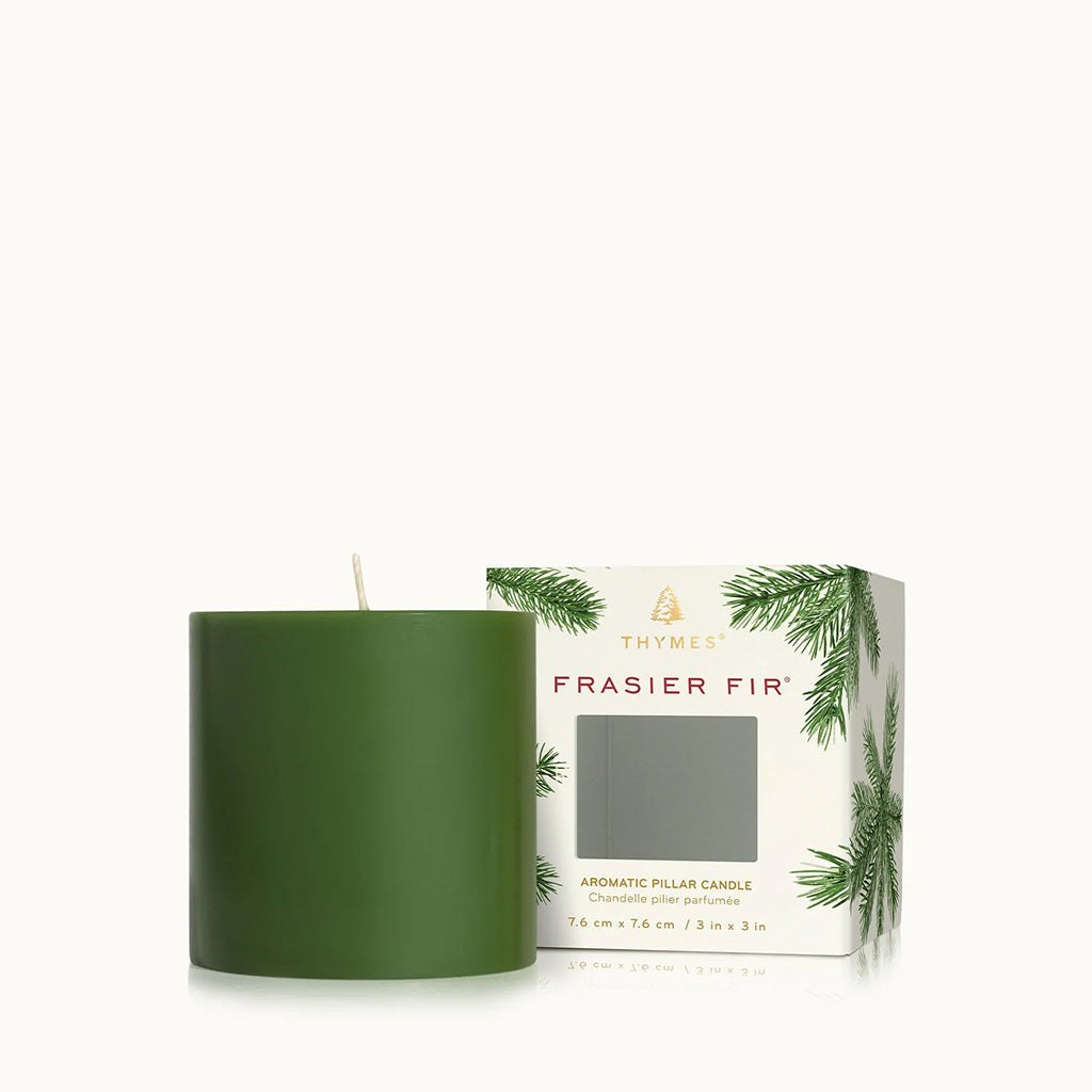 Thymes Frasier Fir® Pillar Candle 3x3"