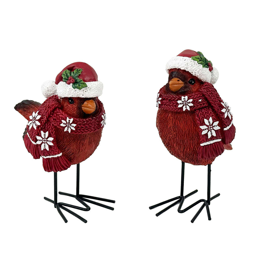 Cardinal Figurine with Hat and Scarf