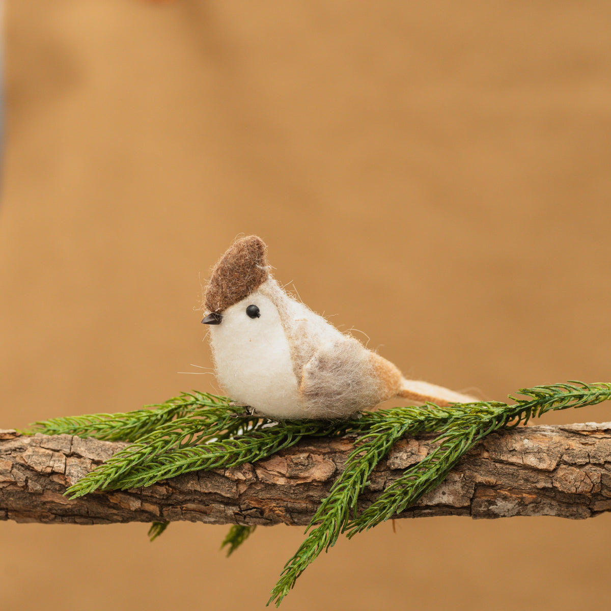 Brown Felt Bird Ornament