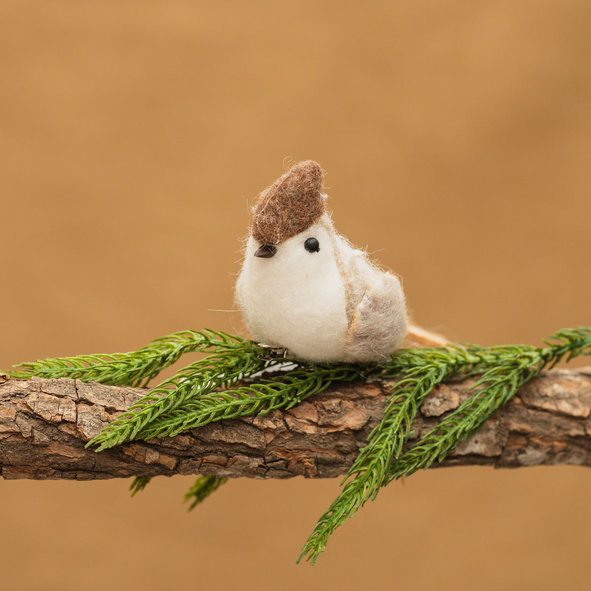 Brown Felt Bird Ornament