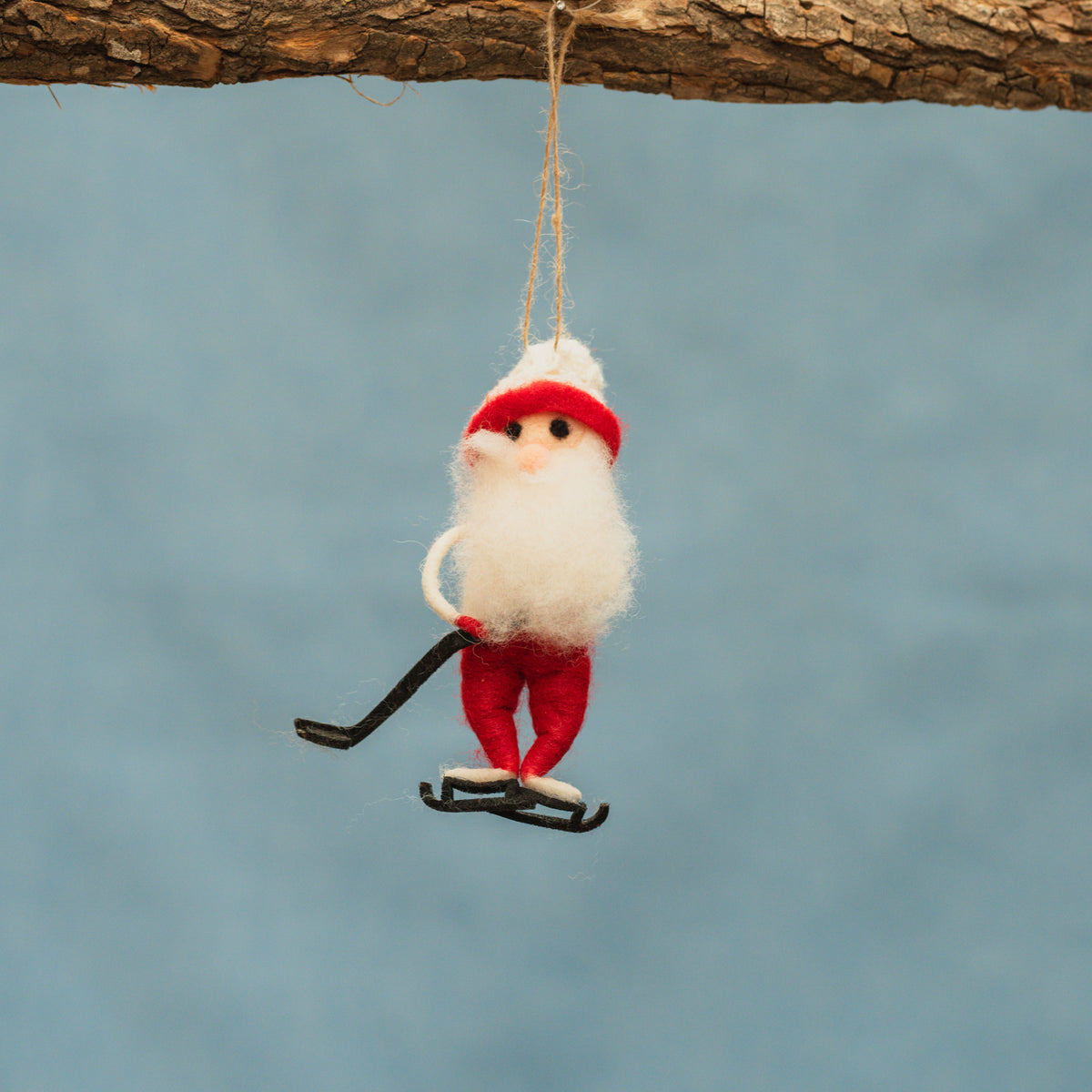 Skating Santa Ornament
