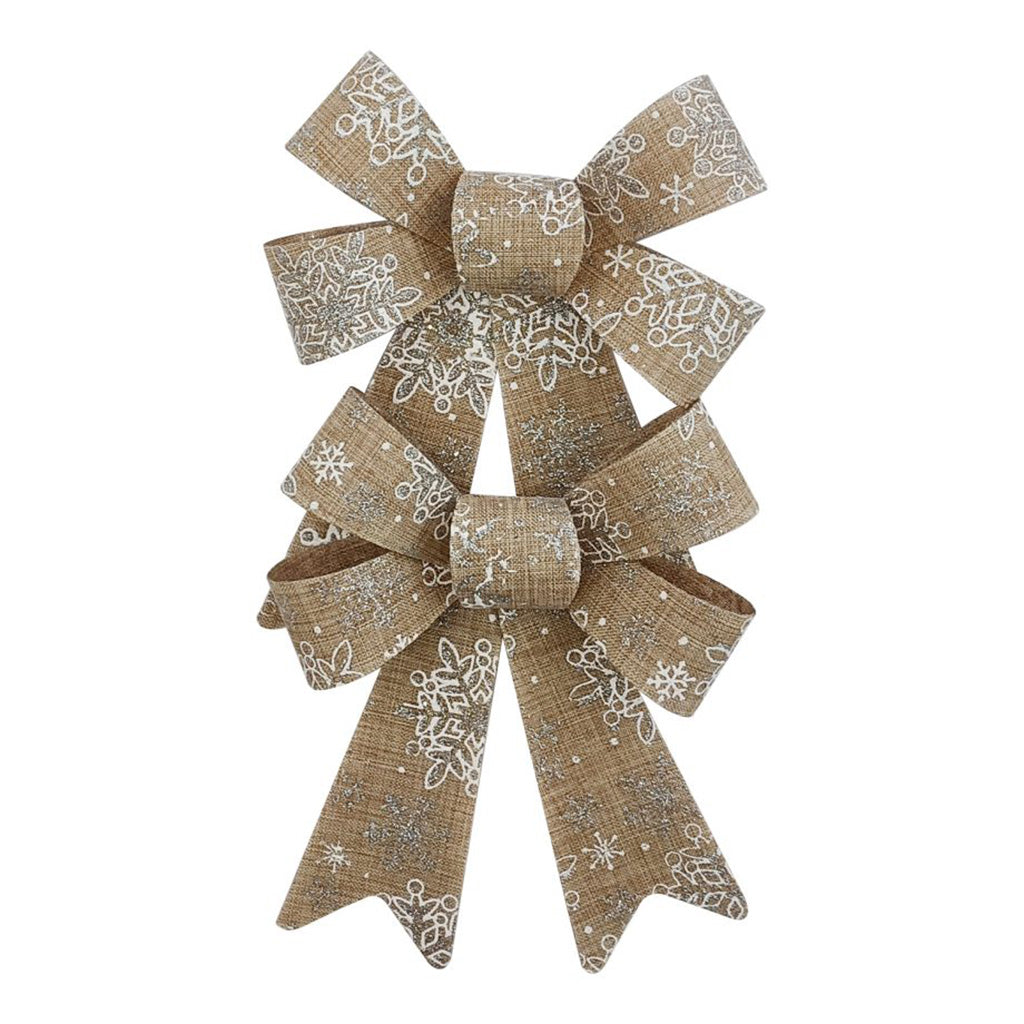 Pre-Formed Bow with White Snowflakes 2 pack