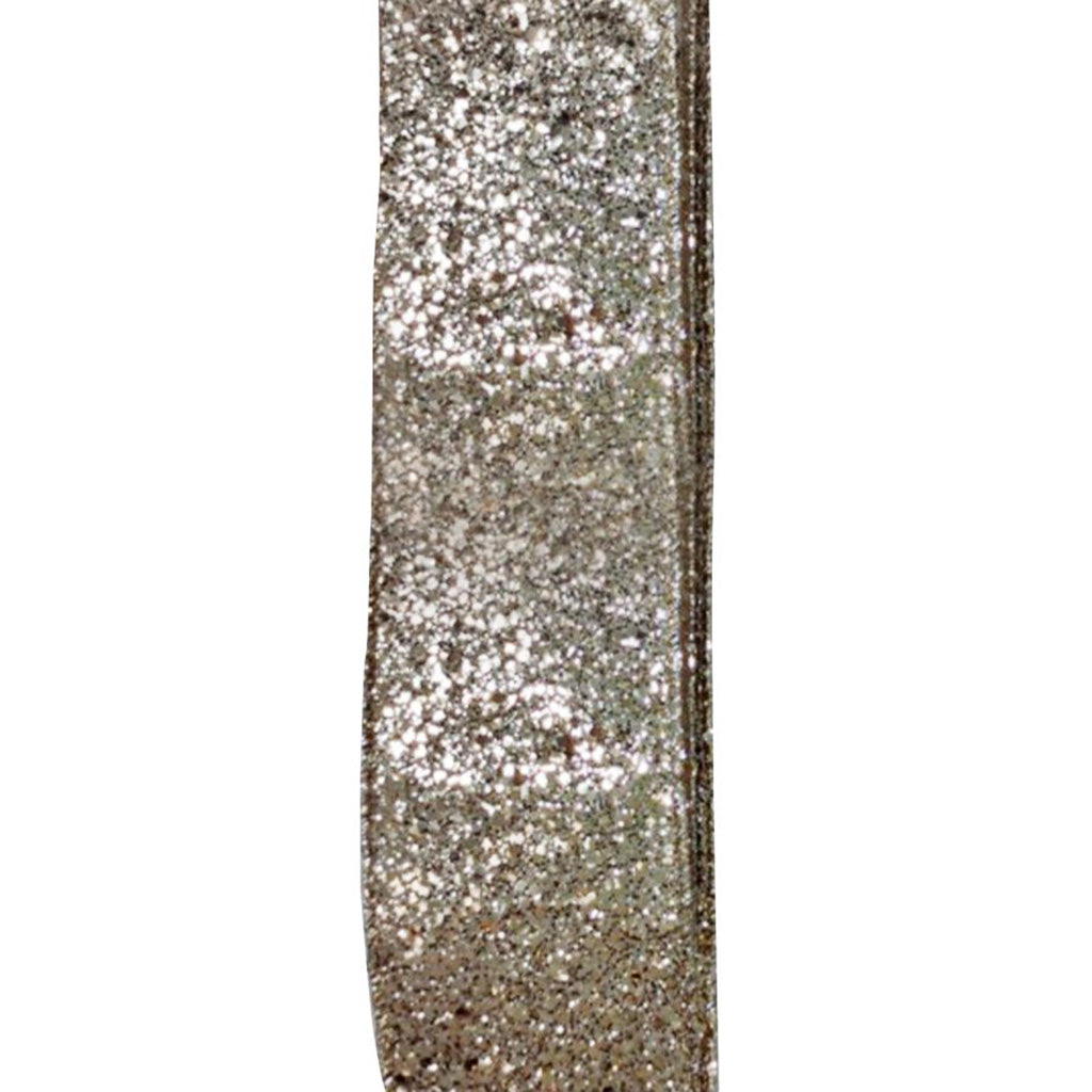 Champagne with Glitter Wired Ribbon