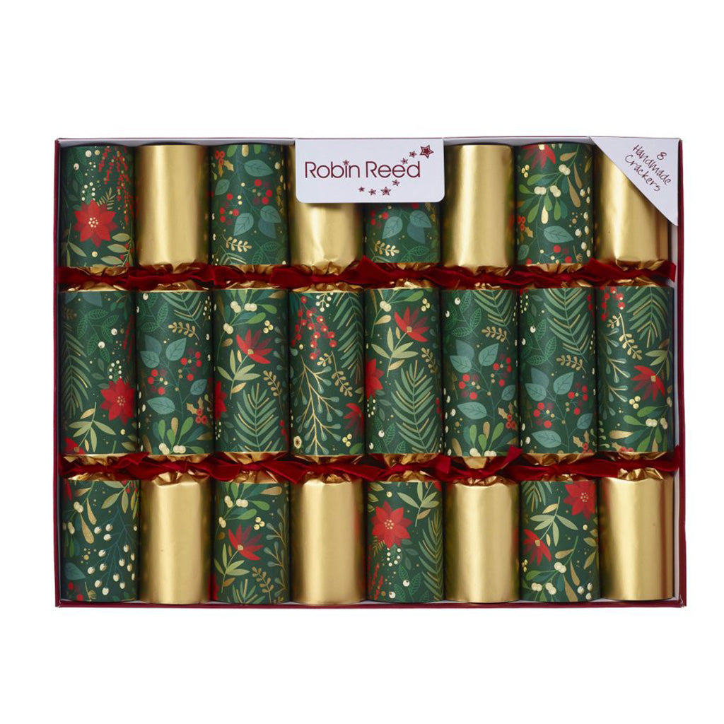 Green Floral Christmas Crackers