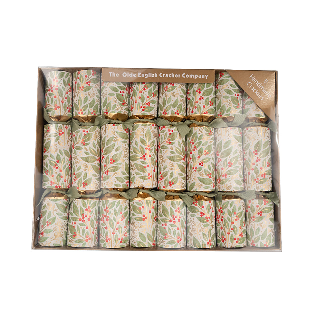 Winter Green Leaves Christmas Crackers