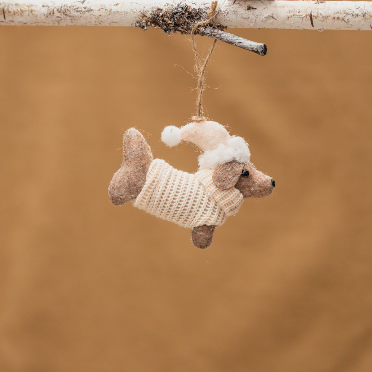 Dog in Sweater Fabric Ornament