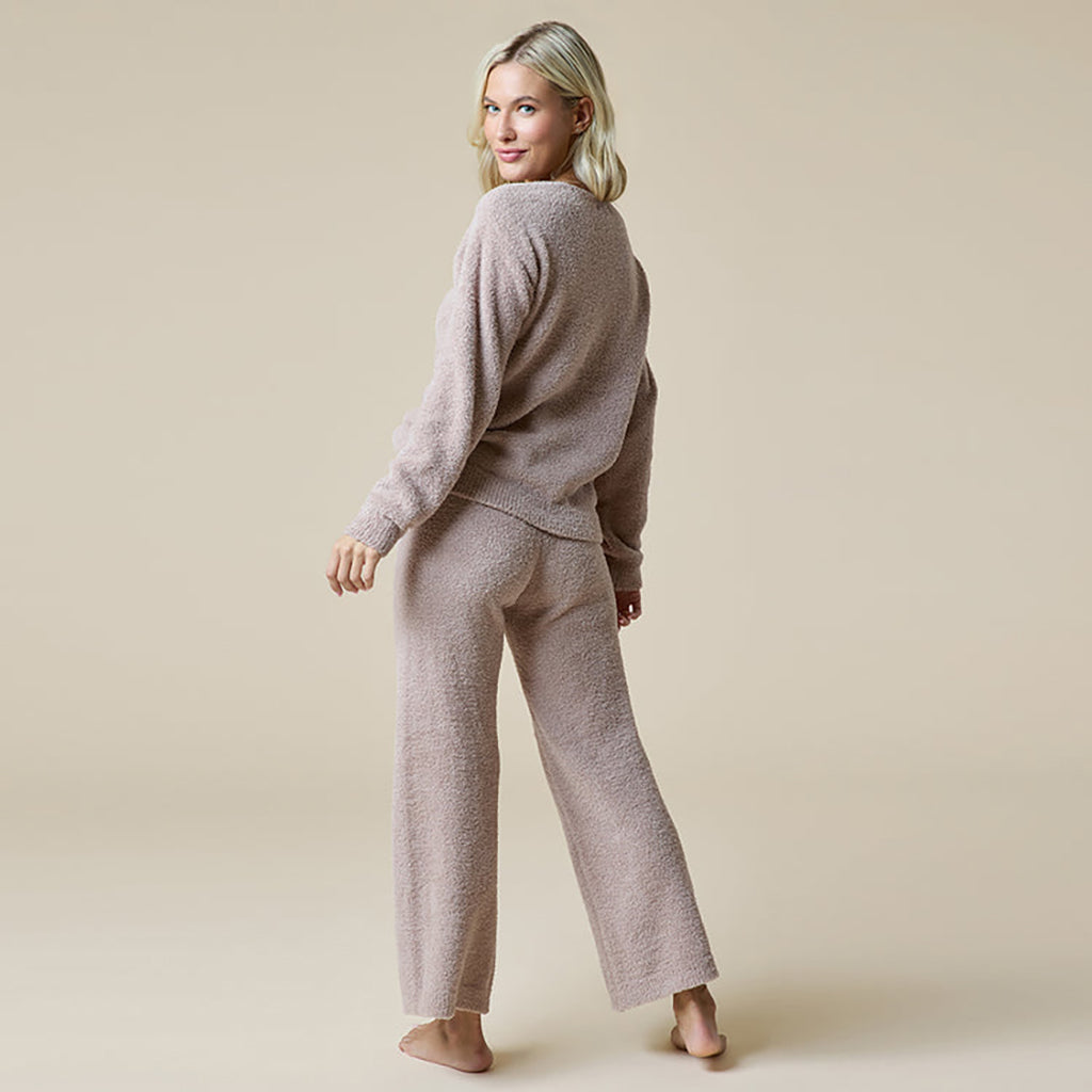 Solid Marshmallow V-Neck Loung Set Coco