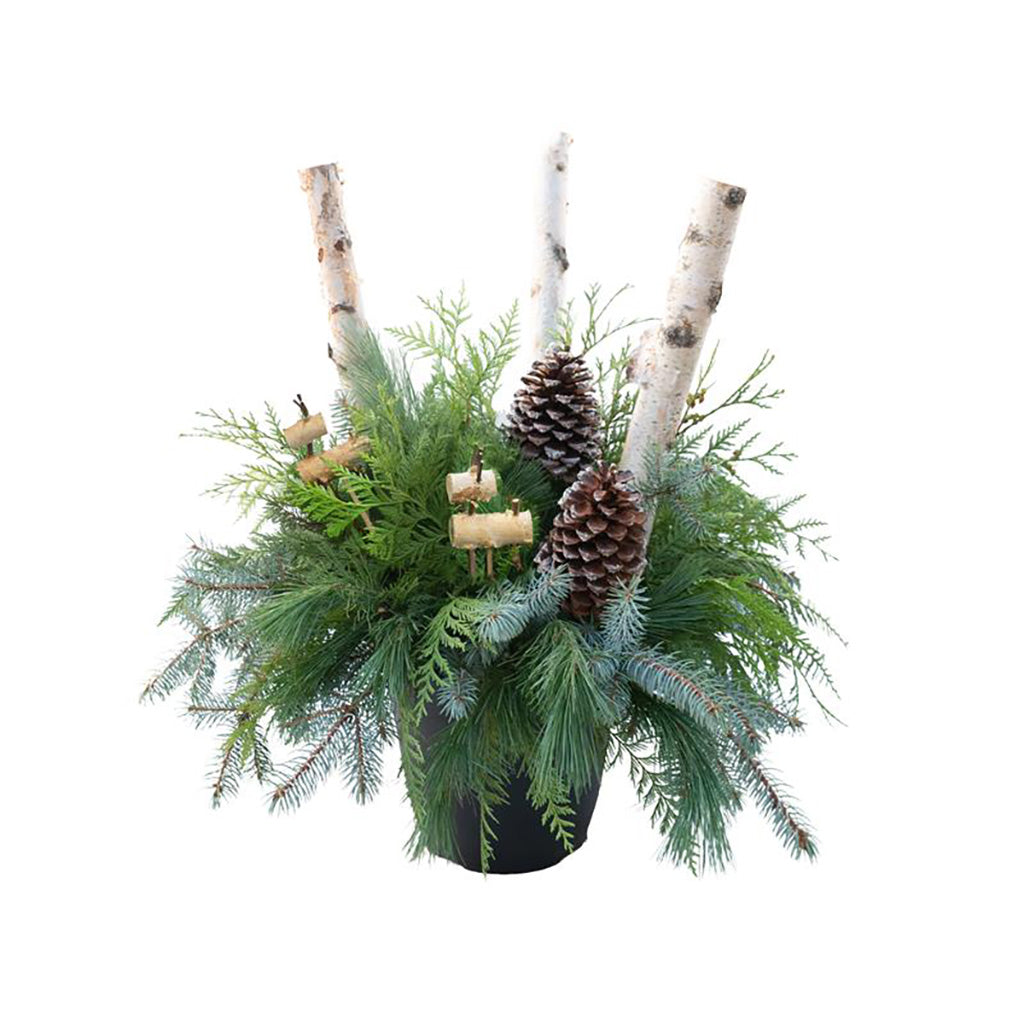 Urn Arrangement - Evergreen Accents Deluxe Design 14"