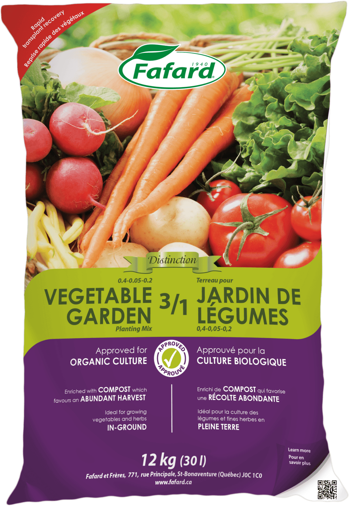 Fafard® 3-in-1 Organic Vegetable Garden Planting Mix