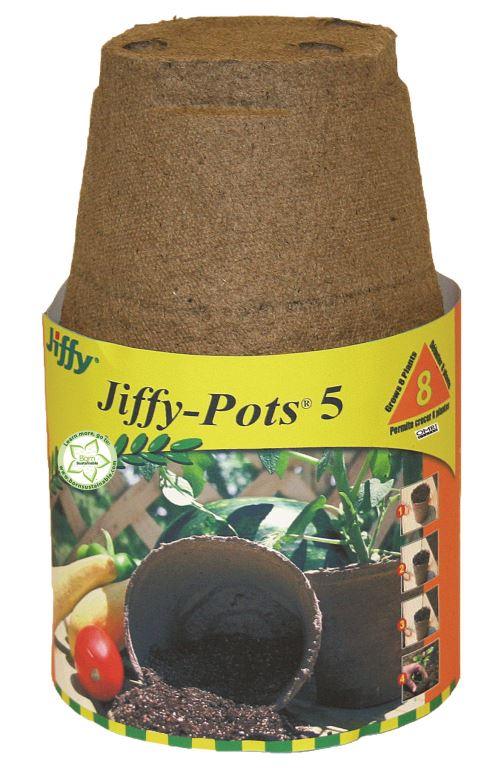 Jiffy Peat Pots 5&quot; Round 8 Pack