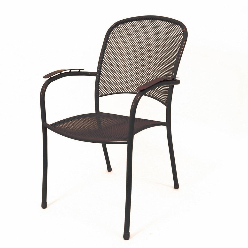 Match with the Carlo Bistro Folding Table to create a beautiful outdoor living patio space. This stackable chair is made to last and withstand the elements. Measures 25.5in D x 23.5in W x 35in H. 