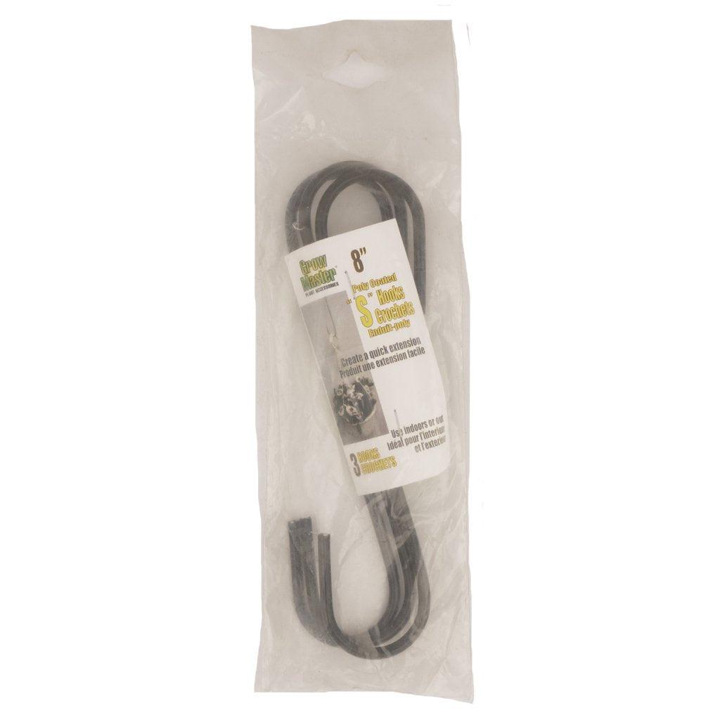 "S" Hooks Poly Coated 8" 3 Pack