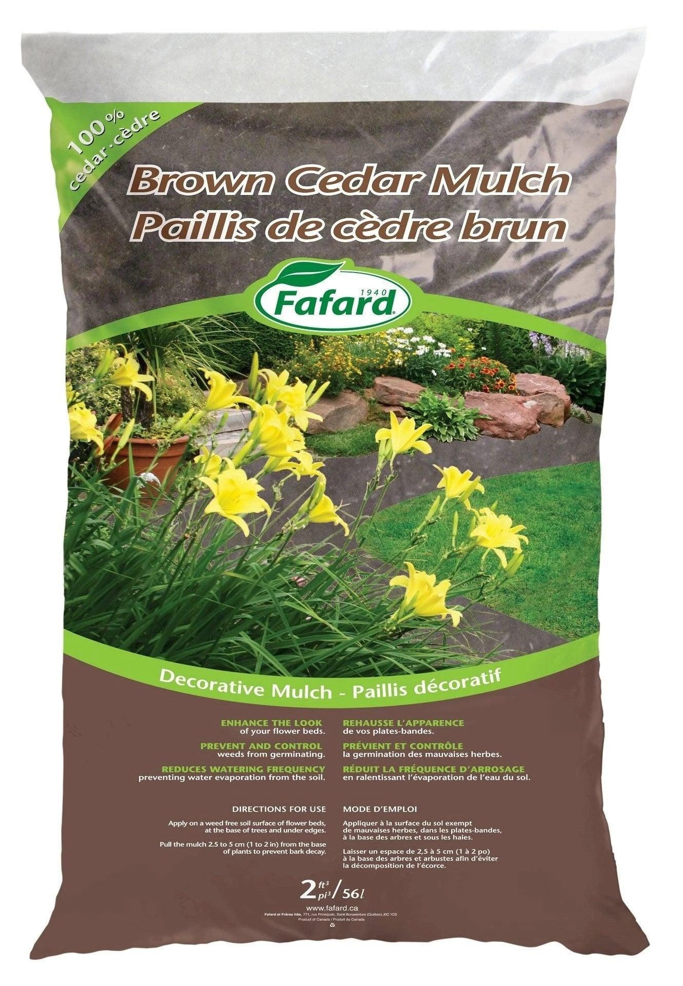 Fafard Brown Cedar Mulch - 2 cu ft