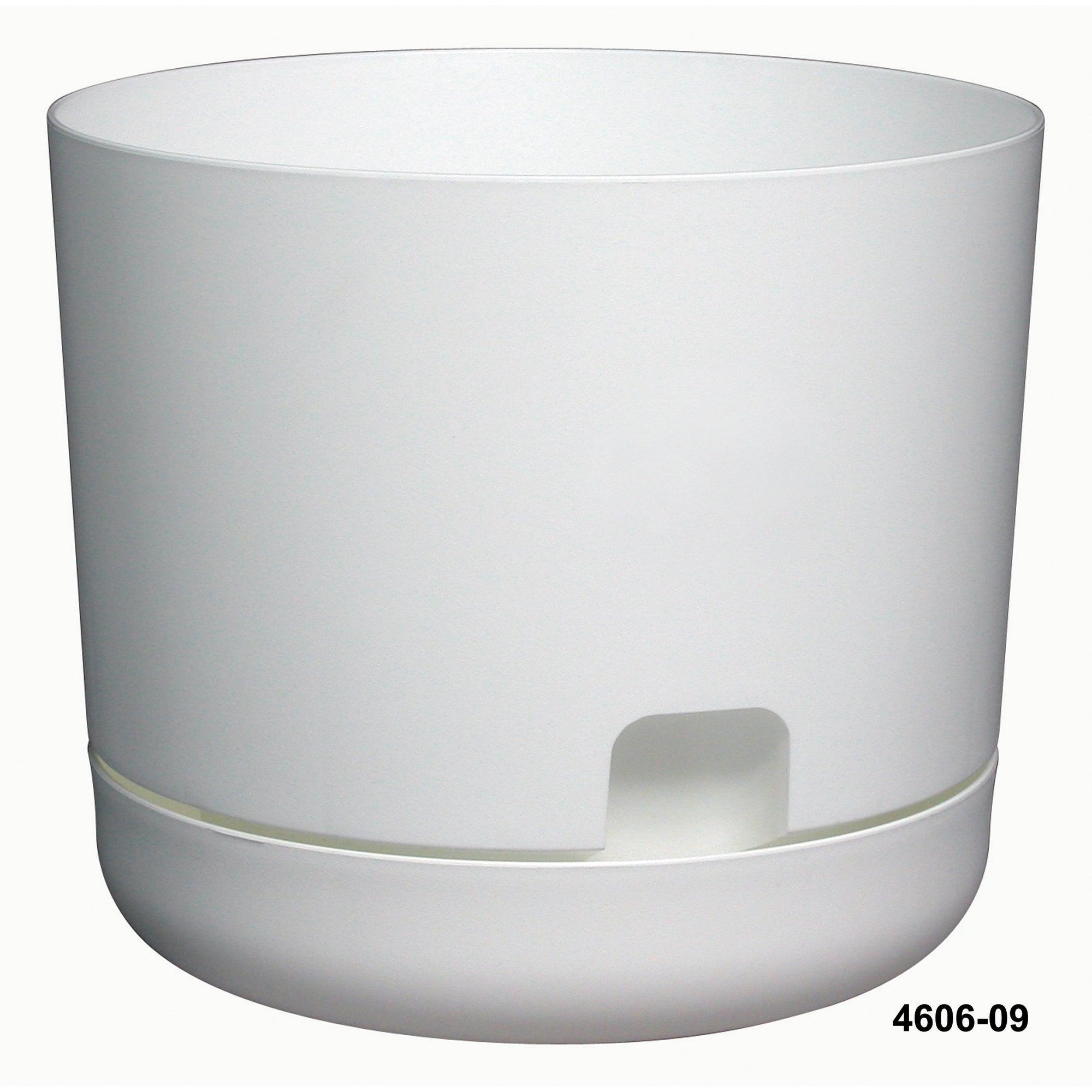 Oasis Self Watering Planter with Saucer White