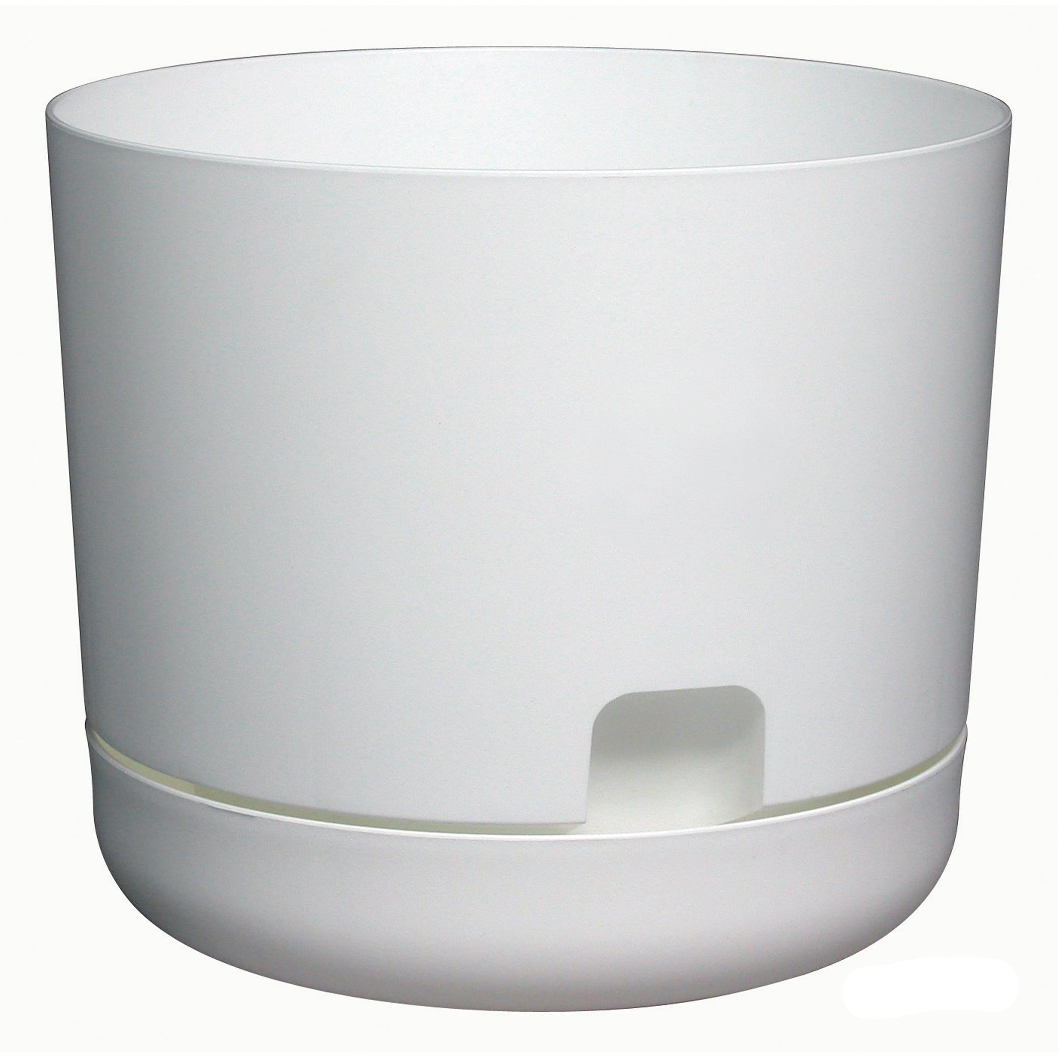 oasis self watering planter Oasis Self Watering Planter with Saucer White
