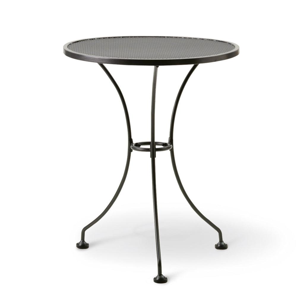 Crafted from stylish, interwinding, wrought iron, Kettler&#39;s 24in Round Mesh Bistro Table offers an impressive 28in in height for a sophisticated, exclusive aesthetic.