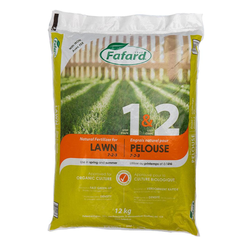 Fafard® Step 1&amp;2 Natural Fertilizer For Lawns 7-2-3 12kg