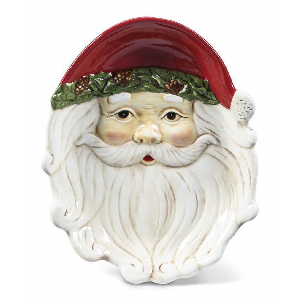 Santa Face Ceramic Plate 9in