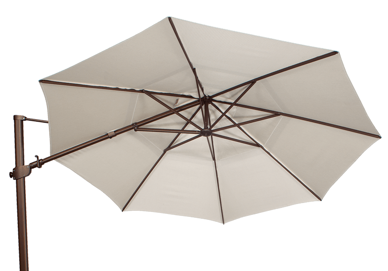 With an array of classic colours to choose from, this umbrella provides elegant protection against the sun with an extendable arm. A brown finish and strong supporting base allow for you to thoroughly enjoy your outdoor living while providing approximately 11.5 feet of shade. 