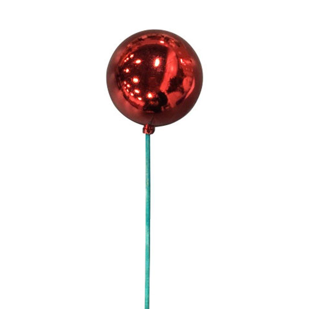 Ball With Stick 80mm shiny red