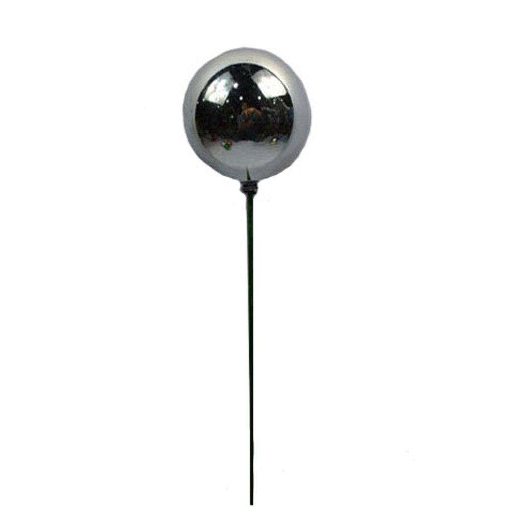 Ball With Stick 100mm shiny silver