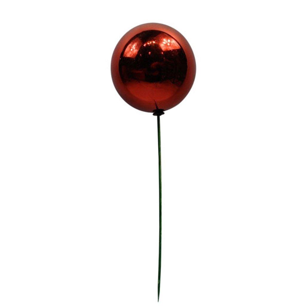 Ball With Stick 150mm shiny red