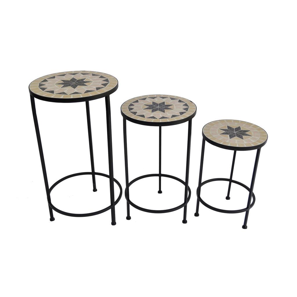 Mosaic Round Plant Stand &amp; Table