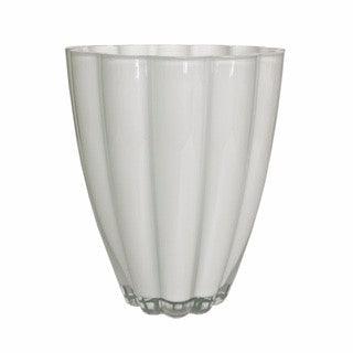 Round Glass Orchid Container White