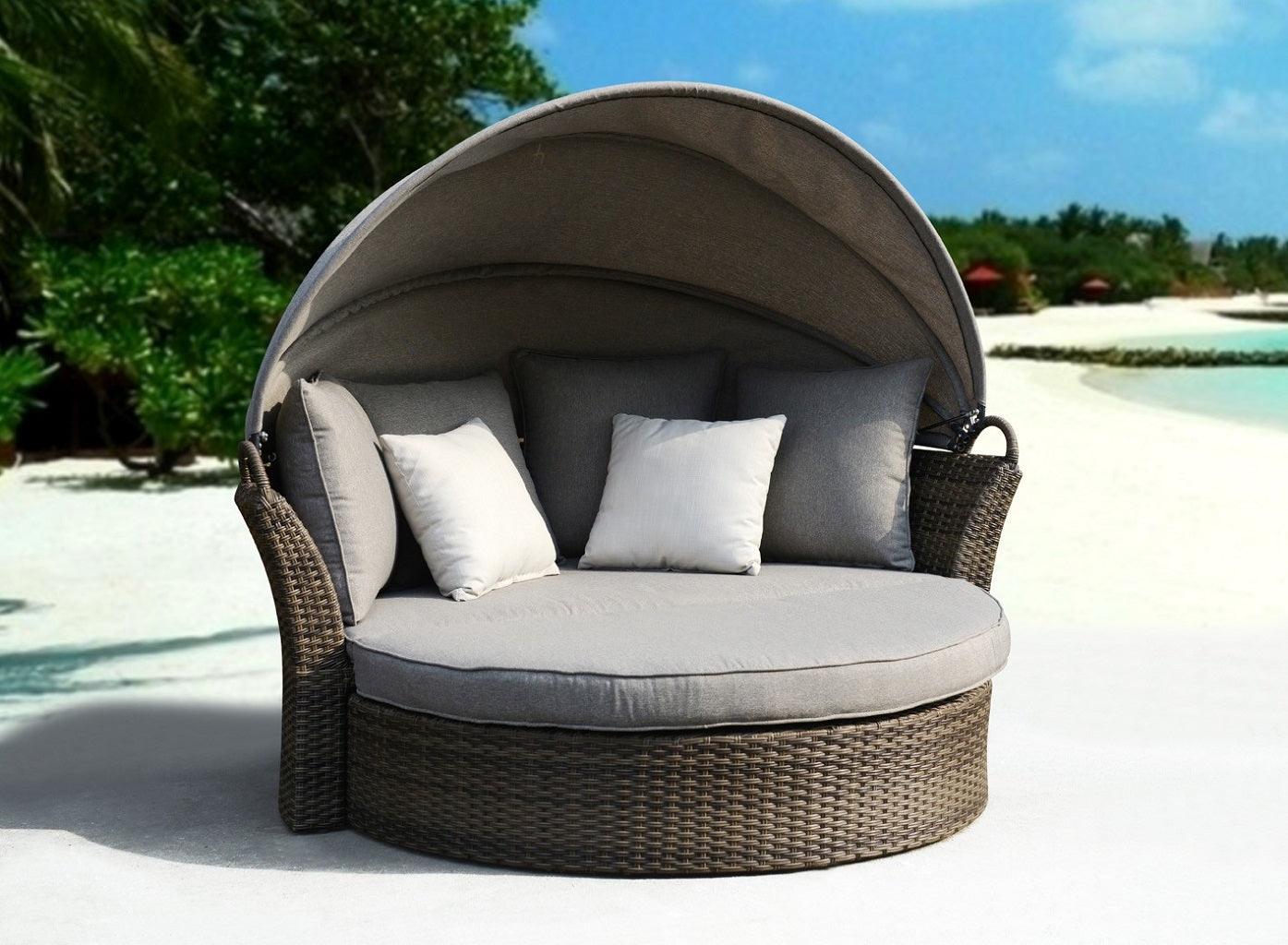 Big Tango Round Bed With Suncover - Anthracite/Light Grey