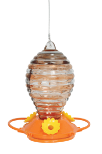 Glass Oriole Feeder With Painted Rings 24oz