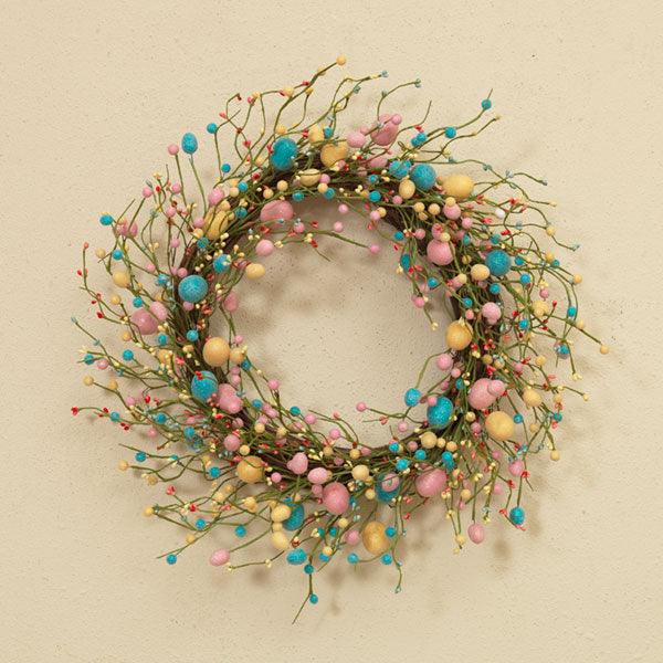 Natural Twig Easter Egg Wreath w/ Berry Accent - 22 inch