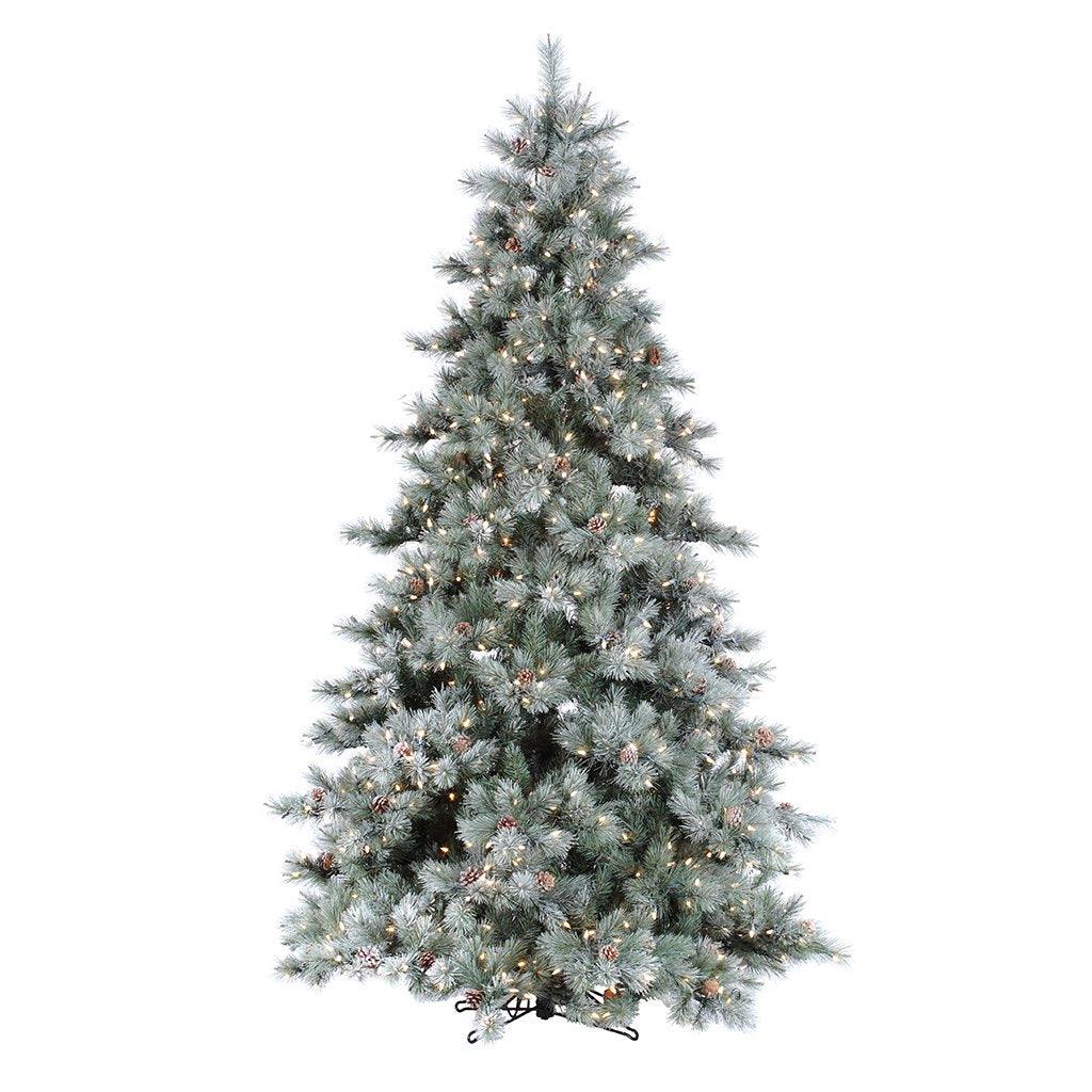 7.5' Iced Aspen - Clear Incandescent Everlasting Christmas Tree