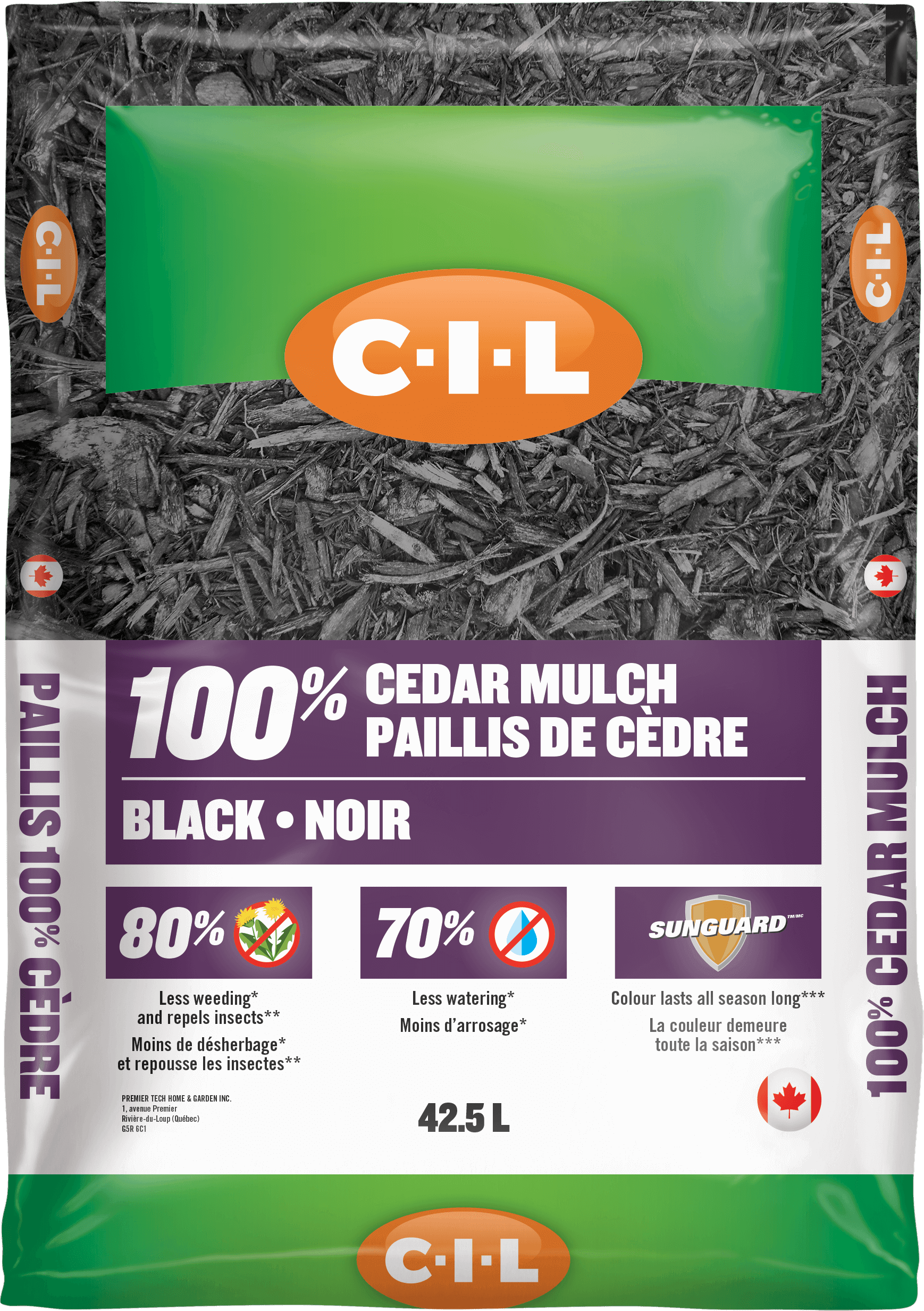 CIL Black 100% Natural Black Cedar Mulch 42.5L