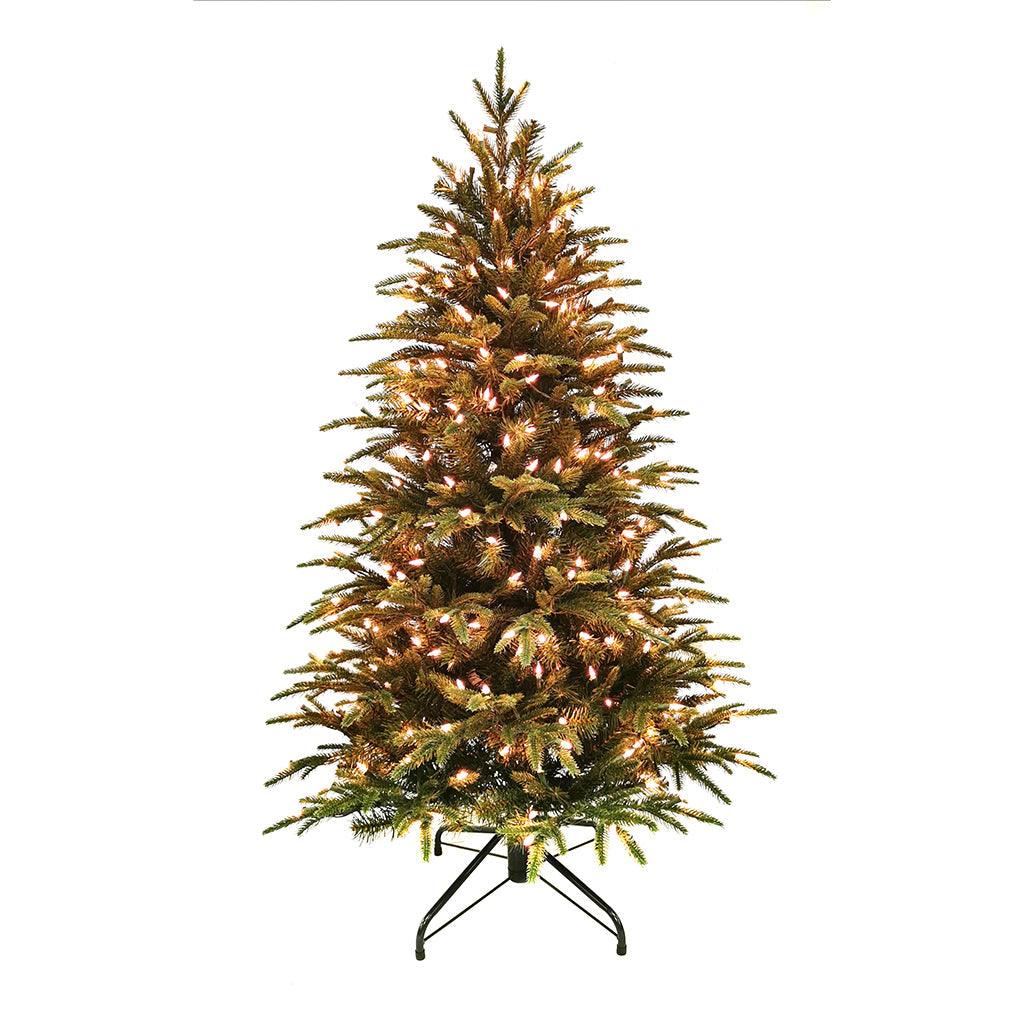 This pre-lit Christmas tree stands at a compact 4.5 feet in height and 35 inches in width, making it ideal for smaller spaces or as an additional festive touch in your home. 