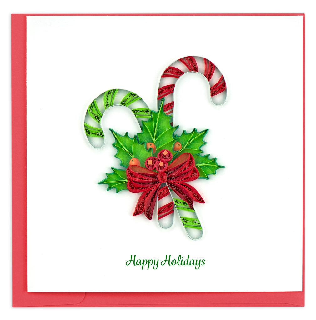 Quilling Card Holiday Candy Canes