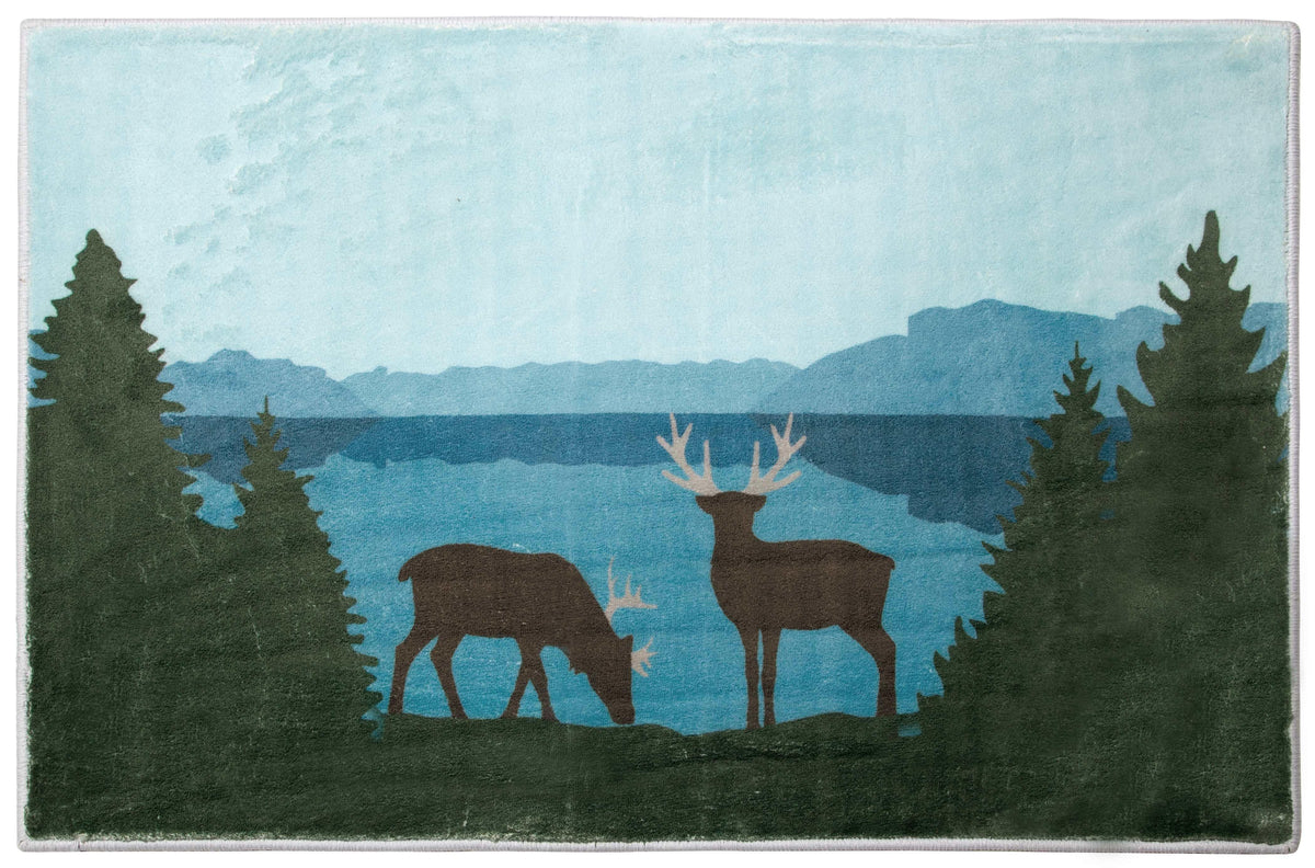 Deer Scene 2x3 Rug