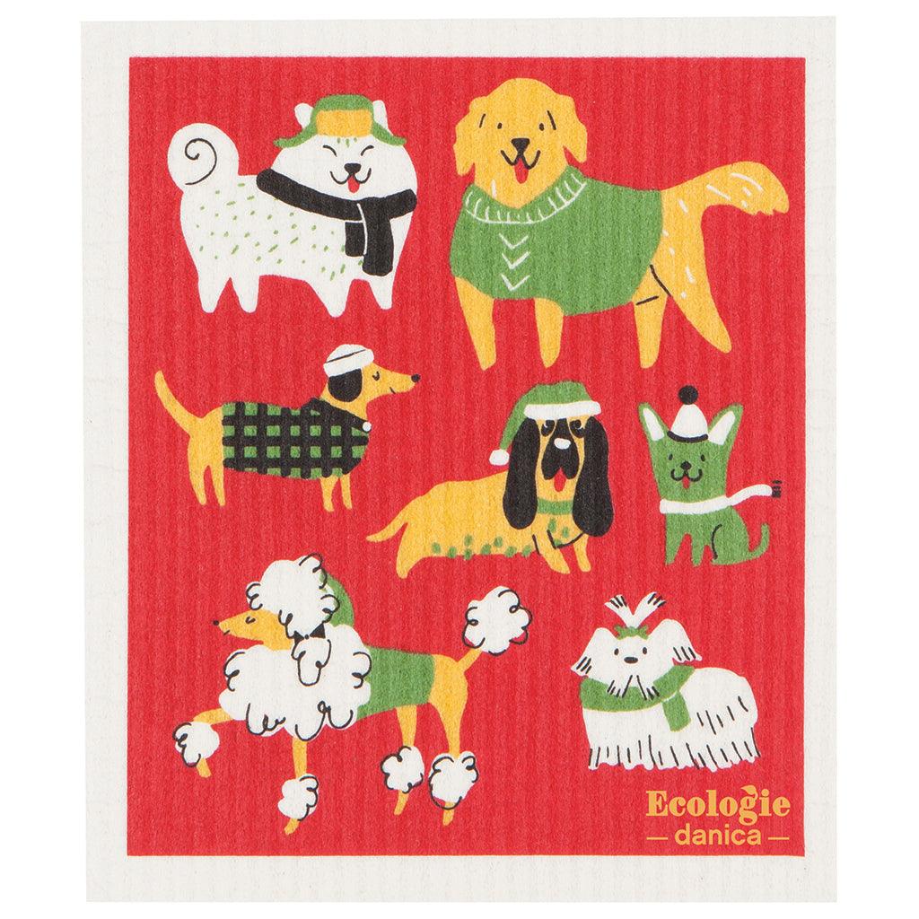 Yule Dogs Swedish Dish Cloth