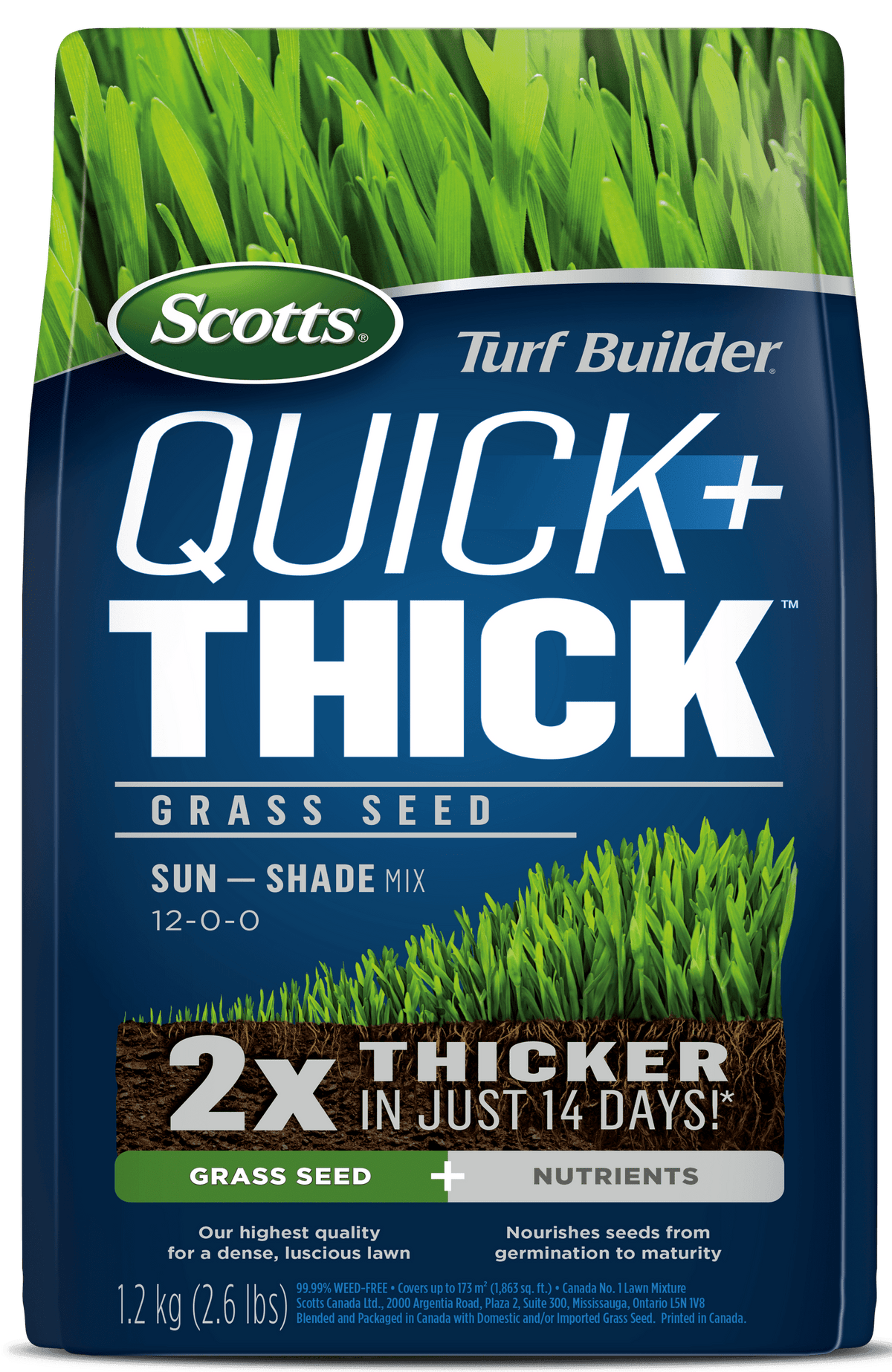 Turf Builder Quick &amp; Thick Grass Seed for Sun-Shade 1.2kg