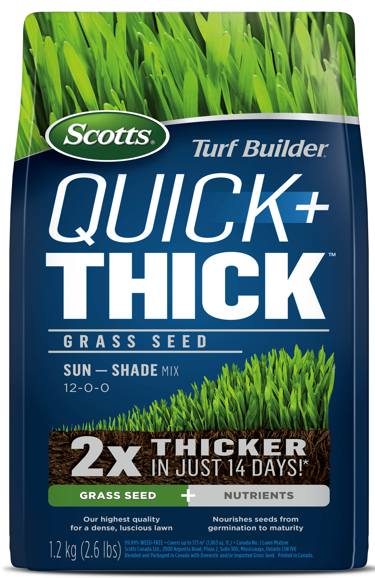 Turf Builder Quick & Thick Grass Seed for Sun-Shade 1.2kg