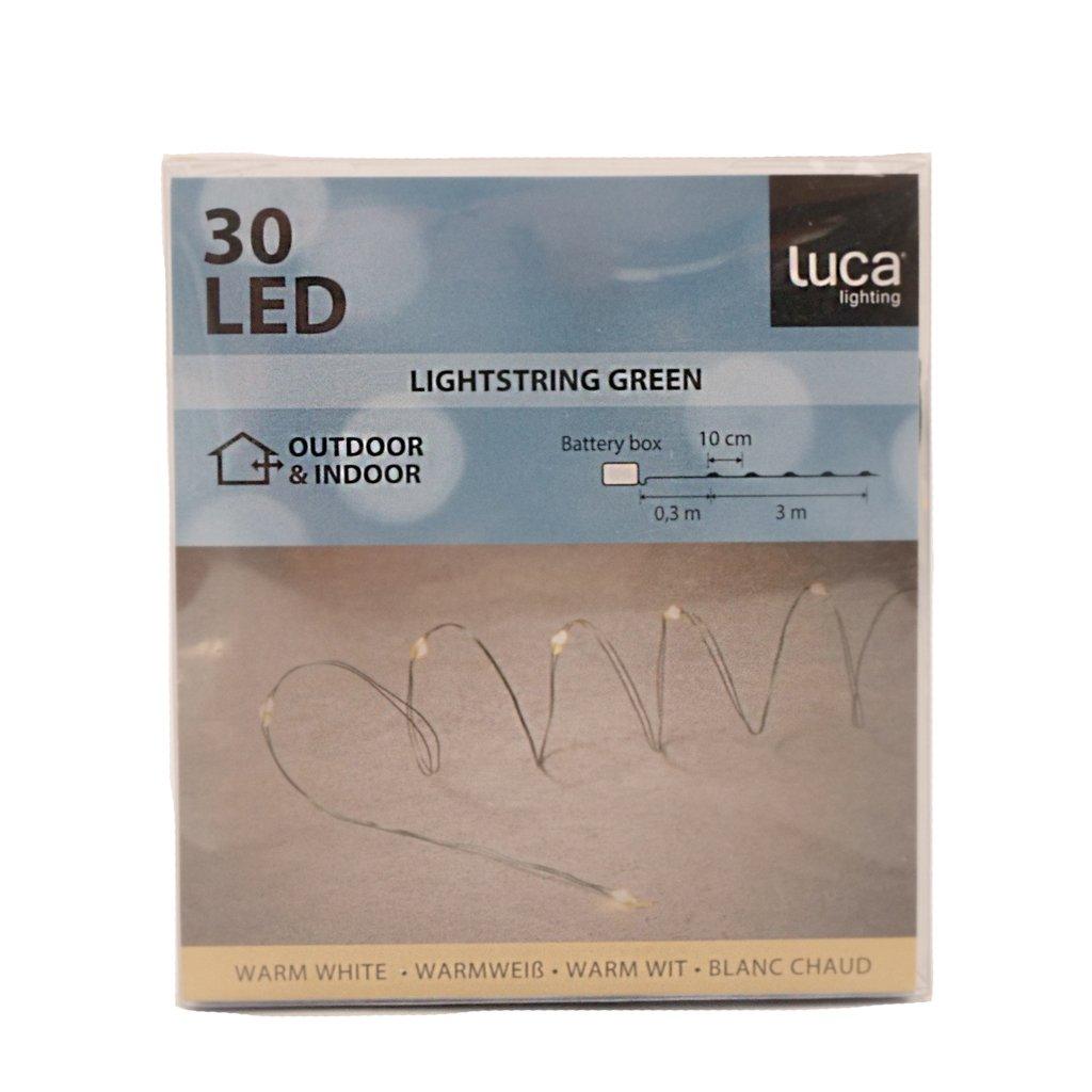 Outdoor String Green Warm White 30 Led Lights