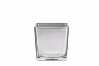 Square Glass Silver Container