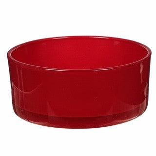 Round Glass Bowl Red