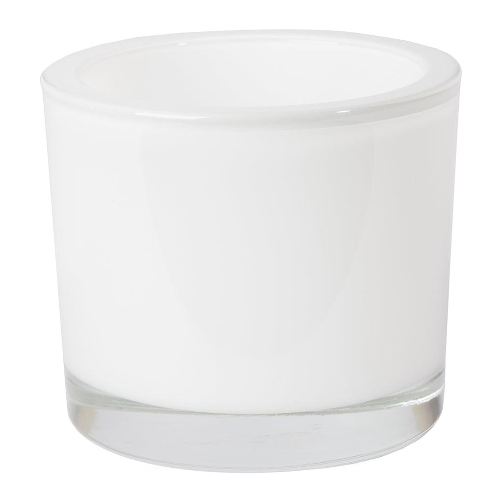 5.5&quot; Round Glass Container White