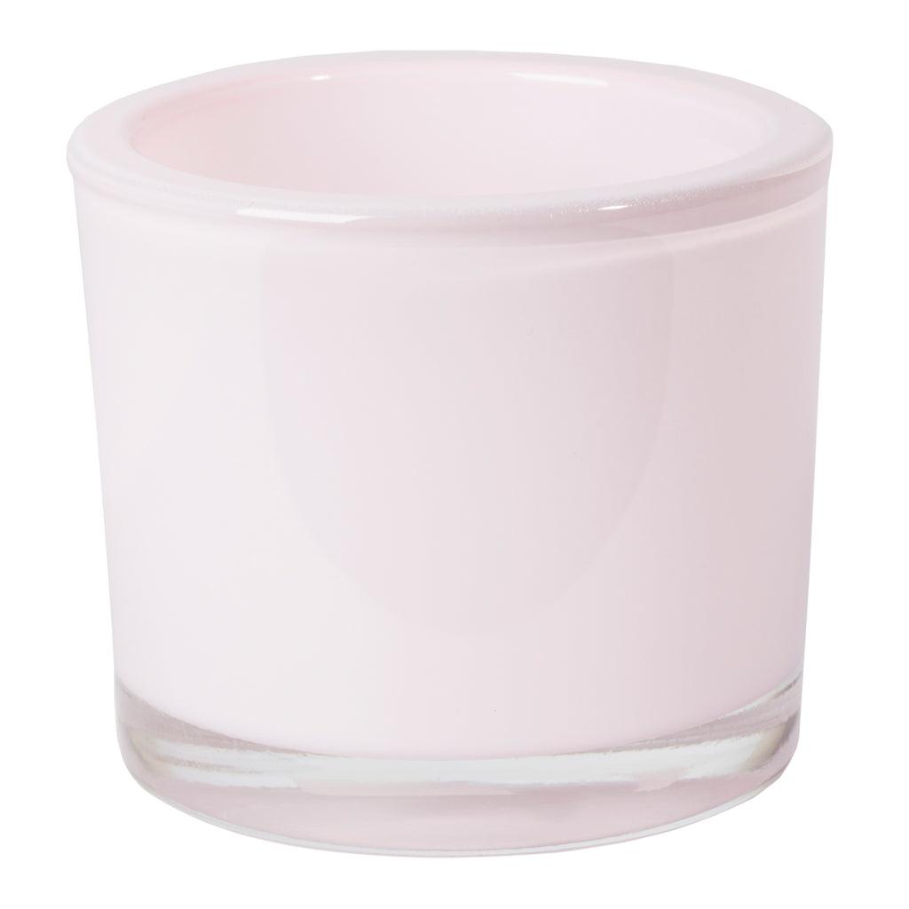 5.5" Round Glass Container Light Pink
