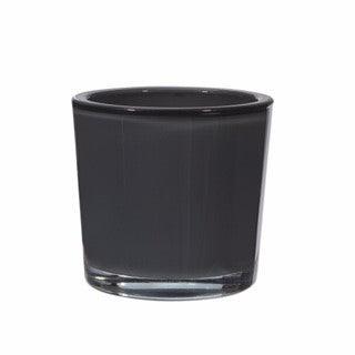 5.5&quot; Round Glass Container Dark Grey