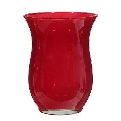 7" Glass Vase Red