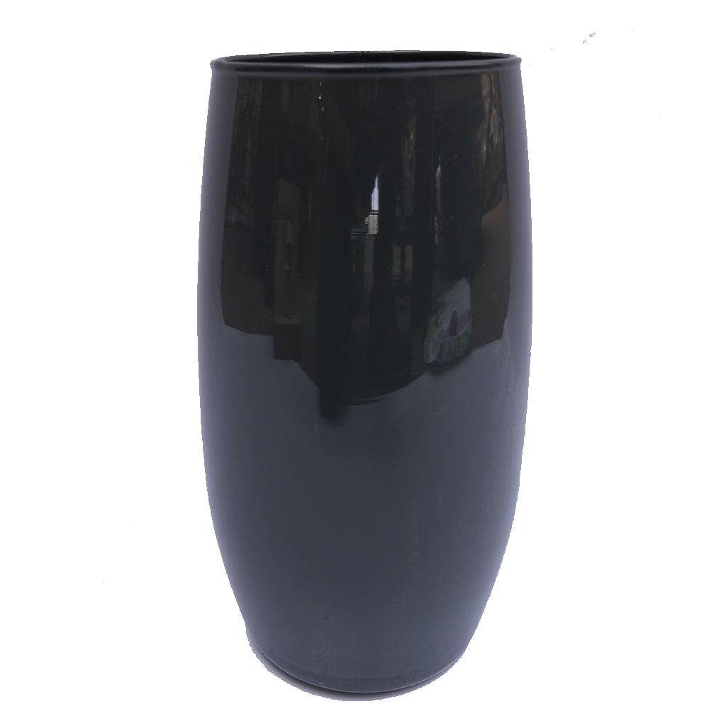4.25x10&quot; Glass Vase Dark Grey
