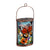 Hand Painted Solar Glass Lantern, Floral and Monarch Butterfly