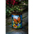 Hand Painted Solar Glass Lantern, Floral and Monarch Butterfly