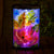 Red Boho Florals Solar Oval Glass Lantern 14.8"